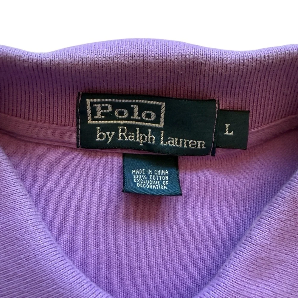 Polo Ralph Lauren Polo Shirt Mens L Purple Classic Fit Short Sleeve Golf Cotton